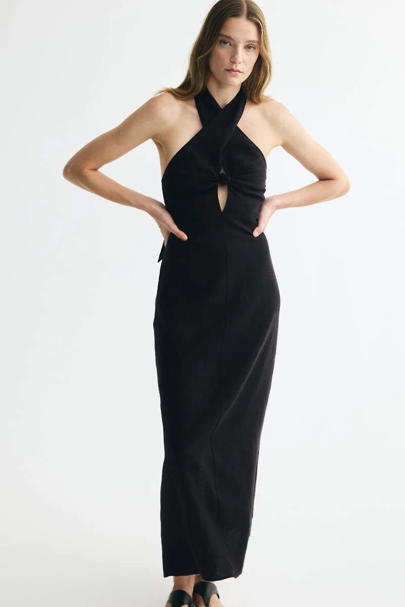 Halterneck Linen Dress