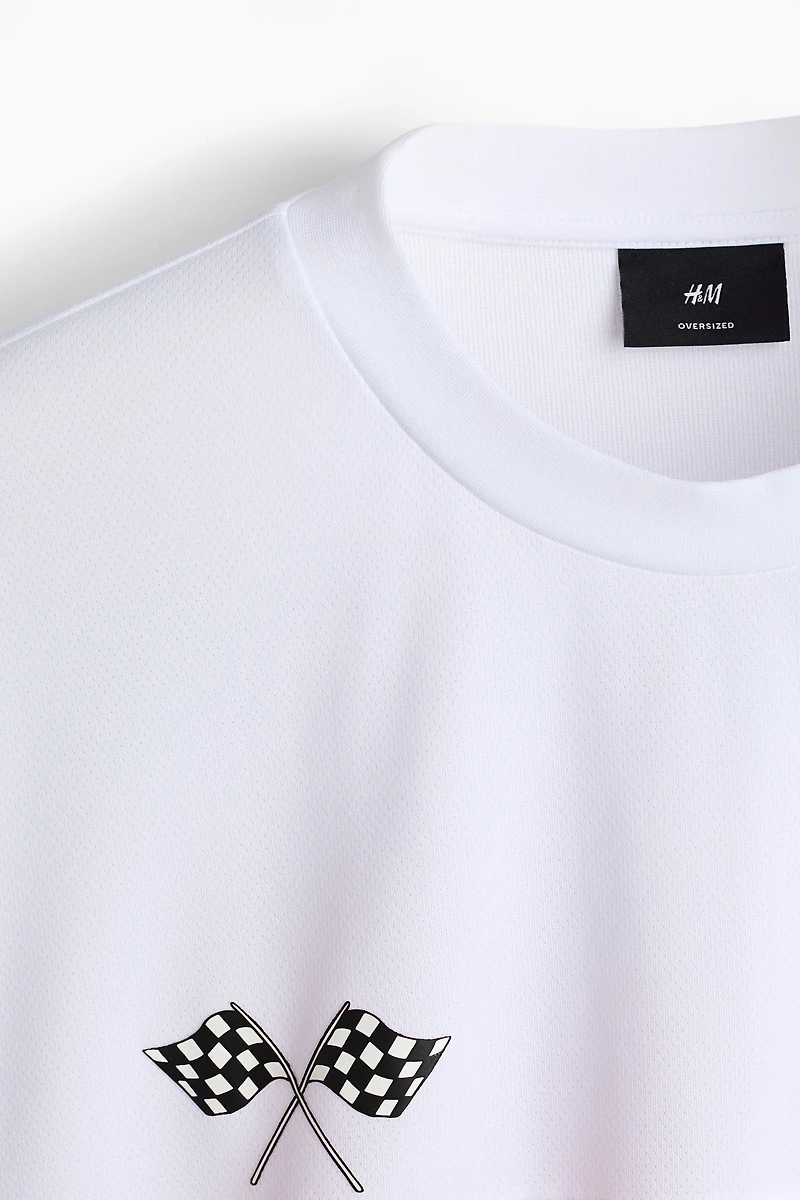 Oversized Long-Sleeved Mesh Shirt