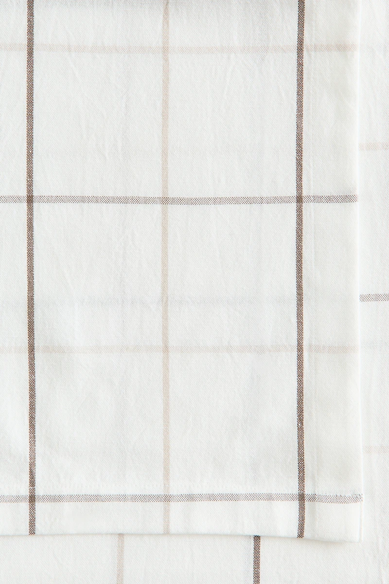 Patterned Linen-Blend Tablecloth