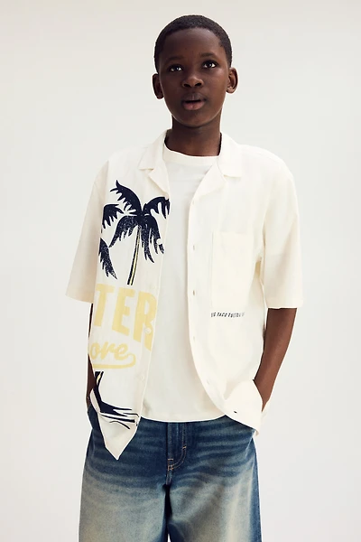 Chemise en coton à col cubain
