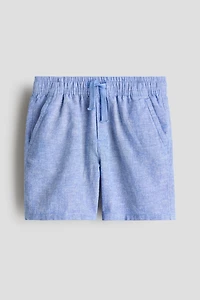 Linen-Blend Drawstring Shorts