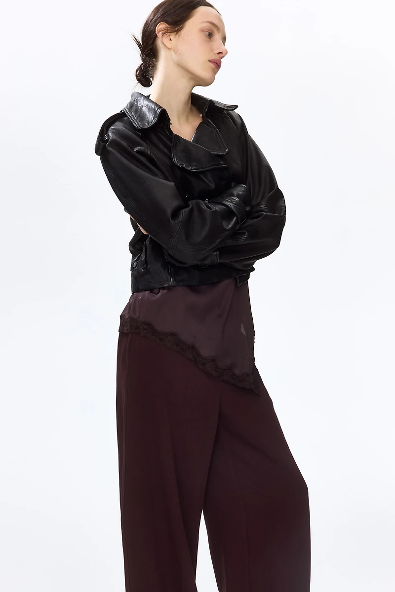 Pantalon large en lin mélangé