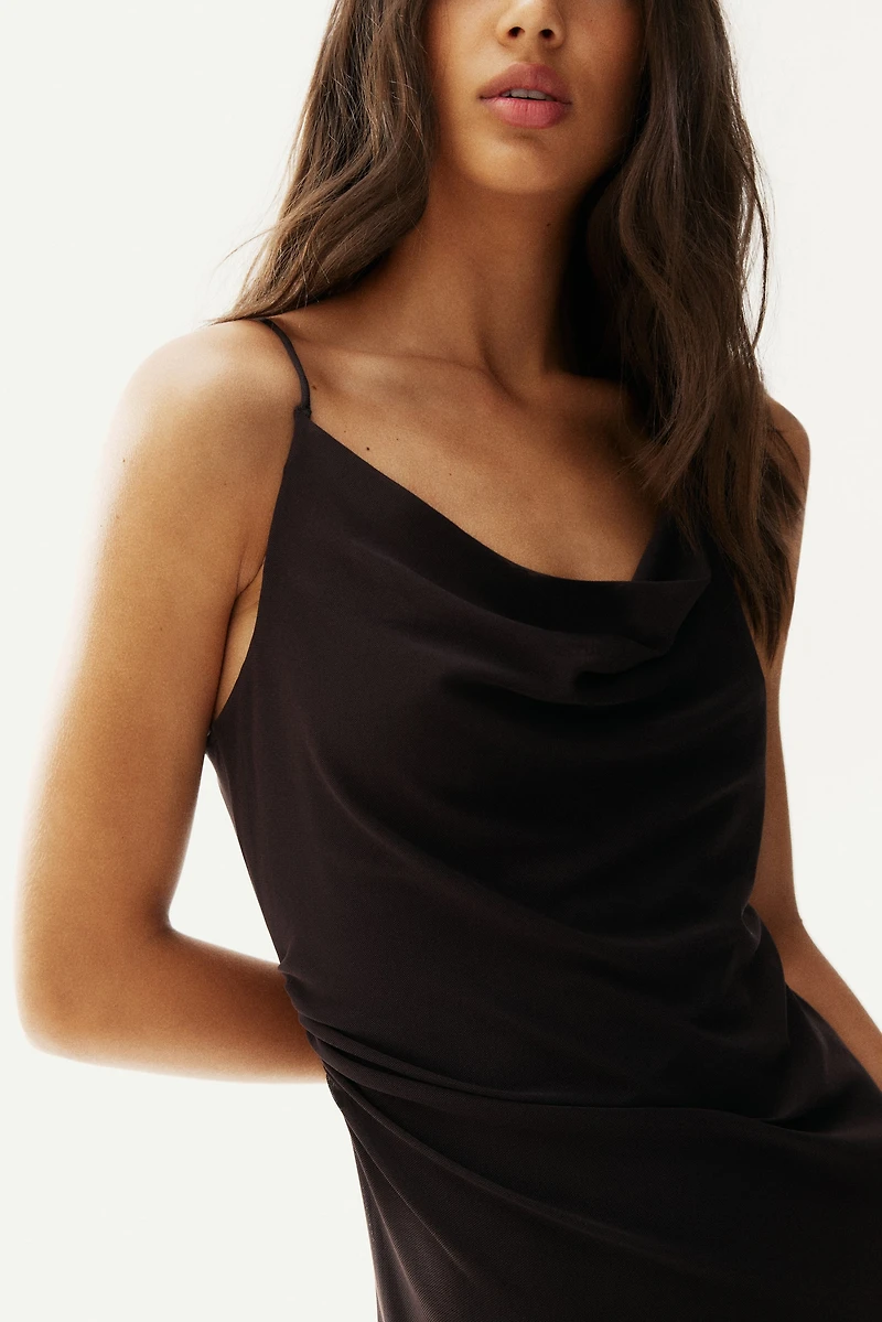 Draped Mesh Dress