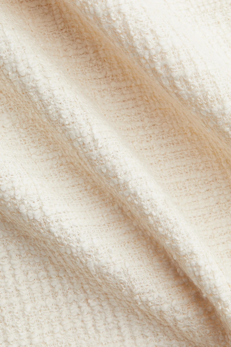 Bouclé Skirt with Fringe