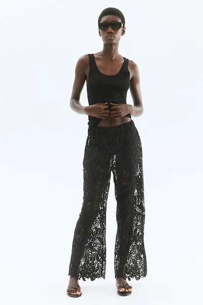 Wide-Leg Lace Pants