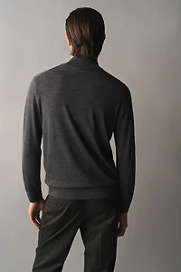 Slim Fit Half-Zip Merino Wool Sweater