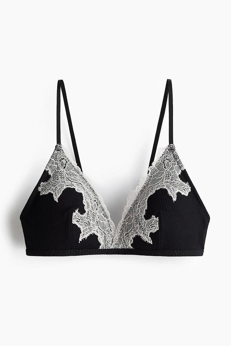 Padded Lace-Trimmed Soft-Cup Bra