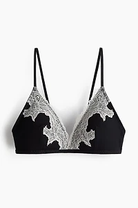 Padded Lace-Trimmed Soft-Cup Bra
