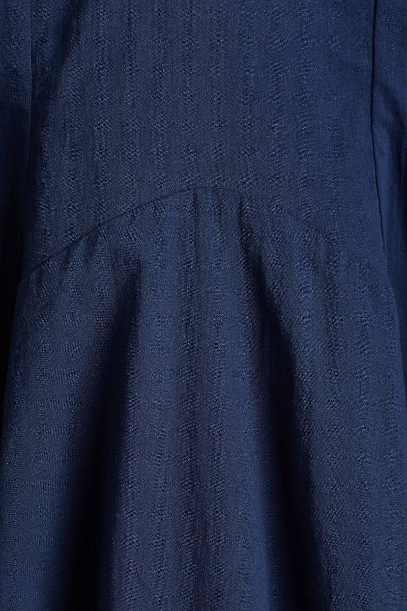 Balloon-Sleeved Cotton Dress