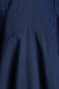 Balloon-Sleeved Cotton Dress