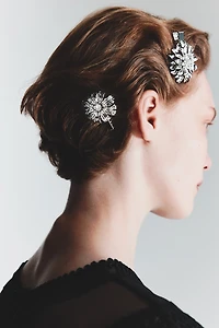 Lot de 2 barrettes fleurs