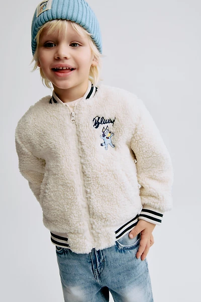 Teddy Fleece Baseball Jacket