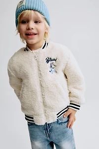 Teddy Fleece Baseball Jacket