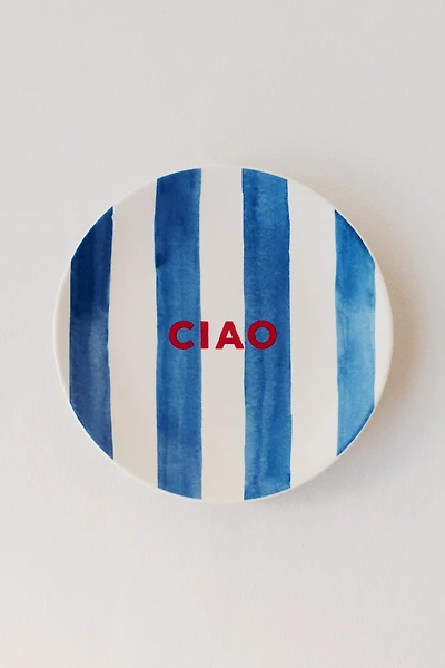 Porcelain Medium Plate with Text Motif