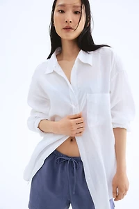 Linen-Blend Drawstring Shorts