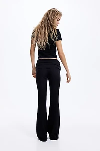 Rib-Knit Foldover-Waist Leggings