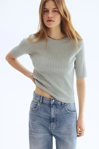 Rib-Knit T-Shirt