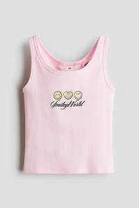 Tank Top with Printed Motif