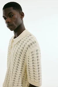 Polo classique en tricot pointelle