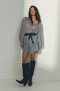 Flounce-Trimmed Dress