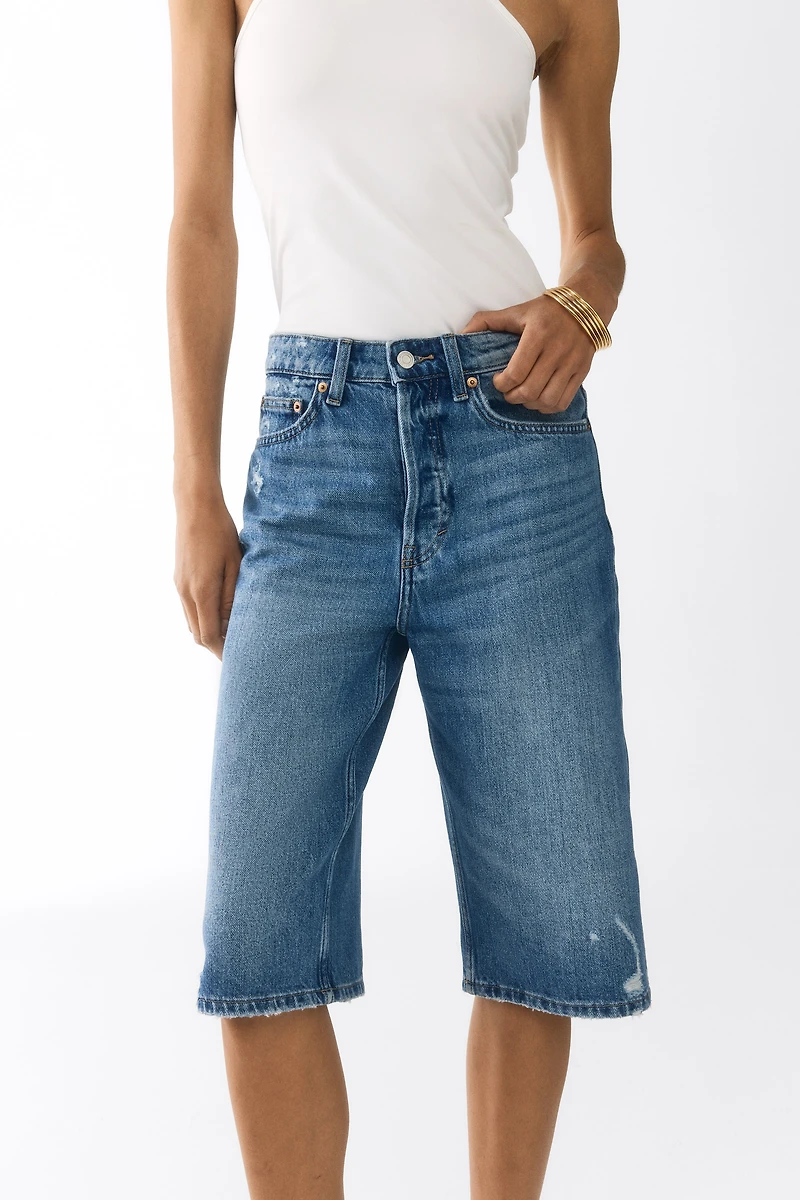 Denim Bermuda Shorts