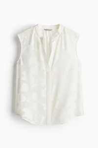 Jacquard-weave Sleeveless Blouse