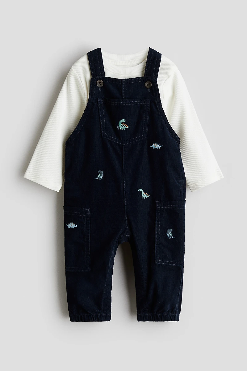 2-Piece Overall and Shirt Set