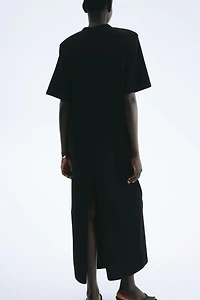 Shoulder-pad T-shirt dress