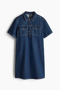 Short-Sleeved Denim Dress