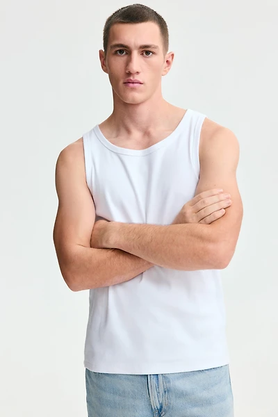Slim-Fit Ribbed Tank Top