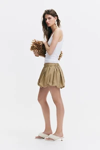 Bubble-Hem Cotton Shorts