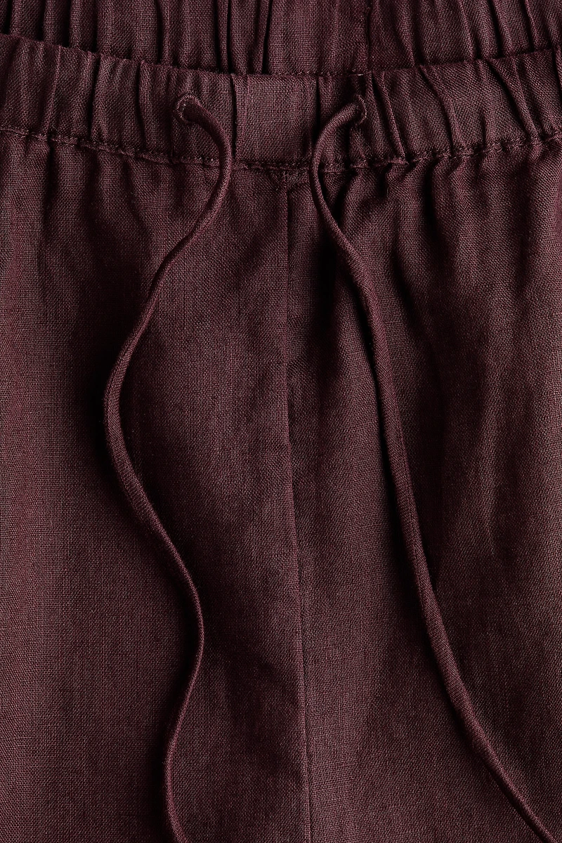 Linen-Blend Drawstring Shorts