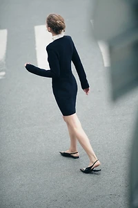 Knit Button-Front Dress