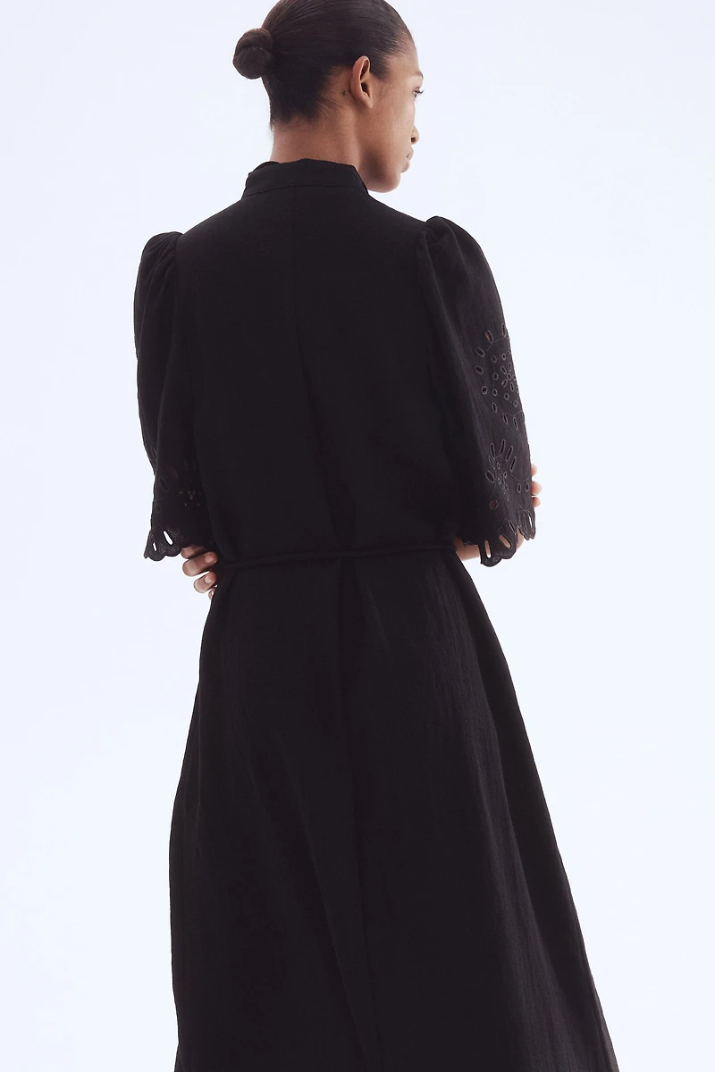 Shirt Dress with Eyelet Embroidery