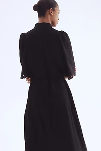 Shirt Dress with Eyelet Embroidery