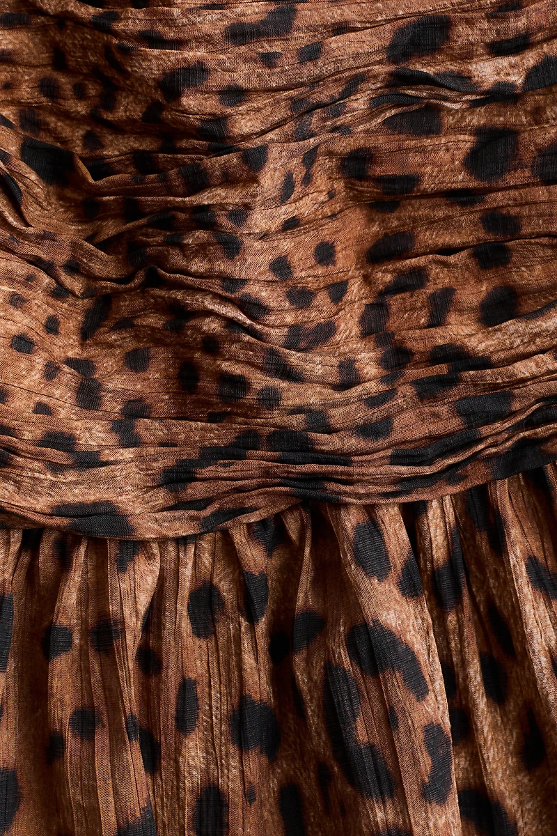 Ruched Scarf-Detail Dress
