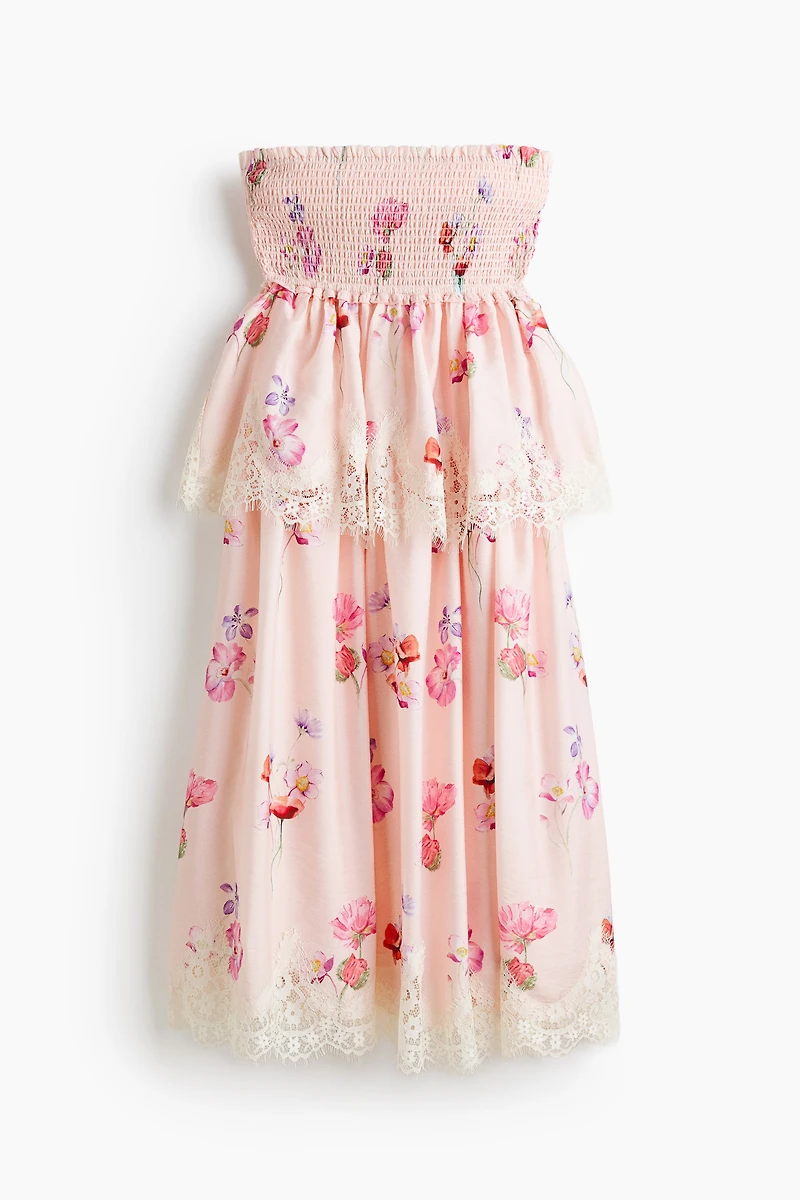 Lace-Trimmed Bandeau Dress