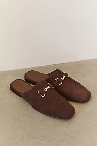 Mules mocassins en cuir