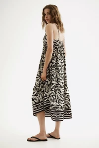 Tie-Shoulder-Strap Midi Dress