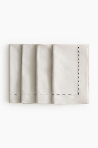 Lot de 4 serviettes table en coton