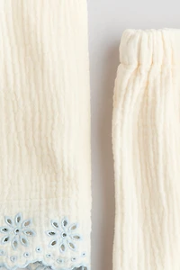 2-Piece Embroidered-Detail Cotton Set