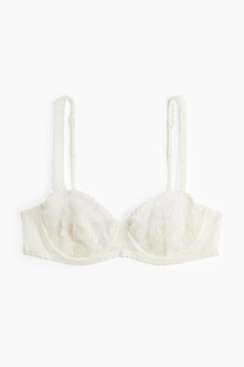 Soutien-gorge balconnet brodé en dentelle