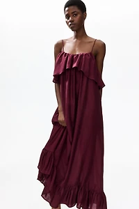 Ruffle-Trimmed A-Line Dress
