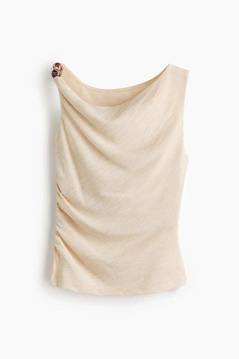 Beaded-Detail Draped Top