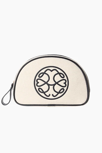 Linen-Blend Makeup Bag