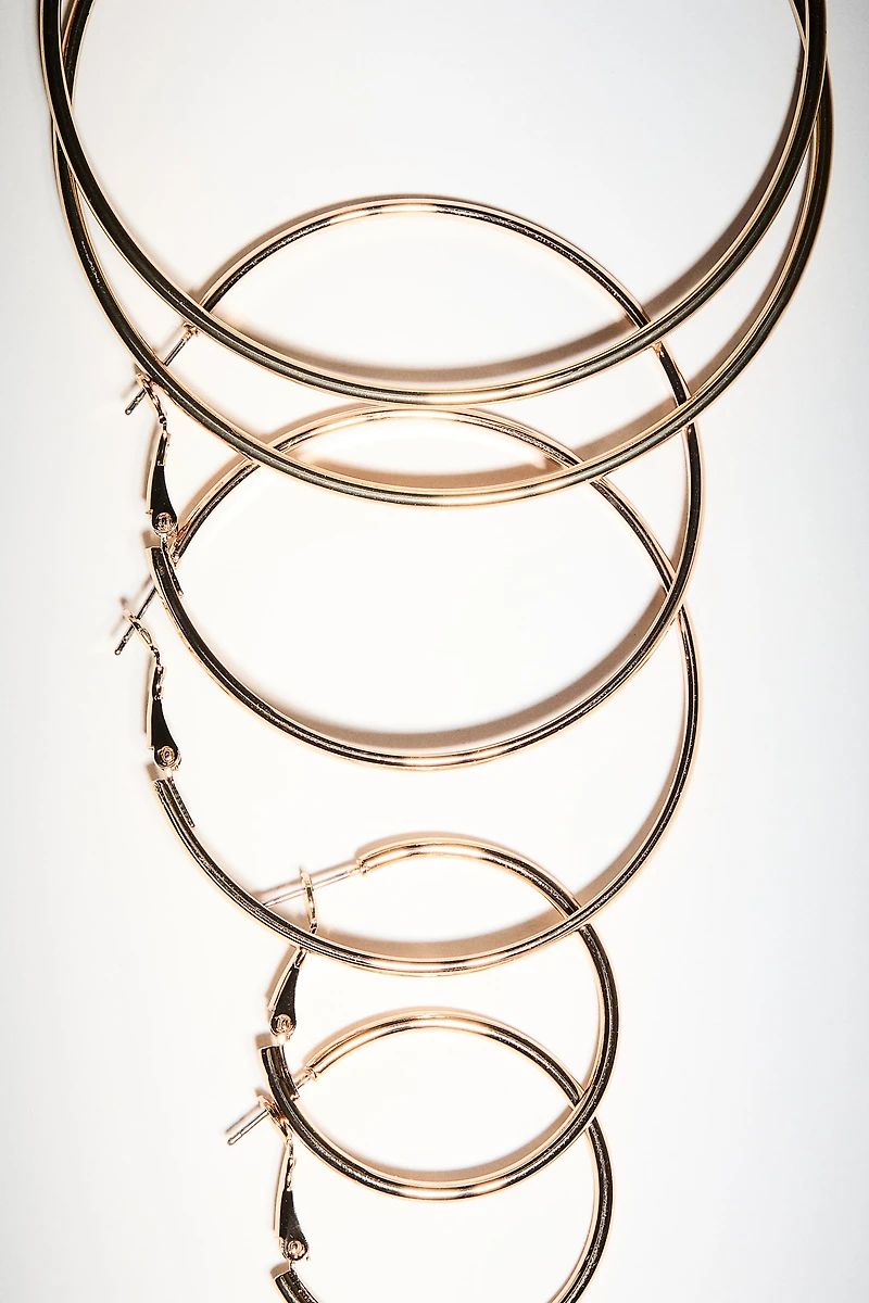 3 Pairs Hoop Earrings