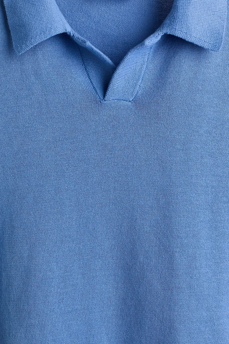 Fine-Knit Cotton Polo Shirt