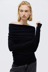 Off-the-Shoulder Wool Top