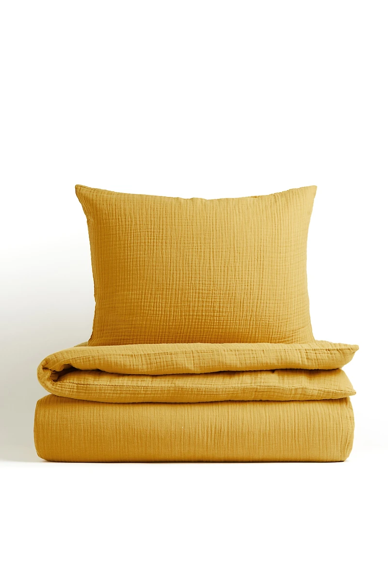 Parure de couette lit simple en mousseline