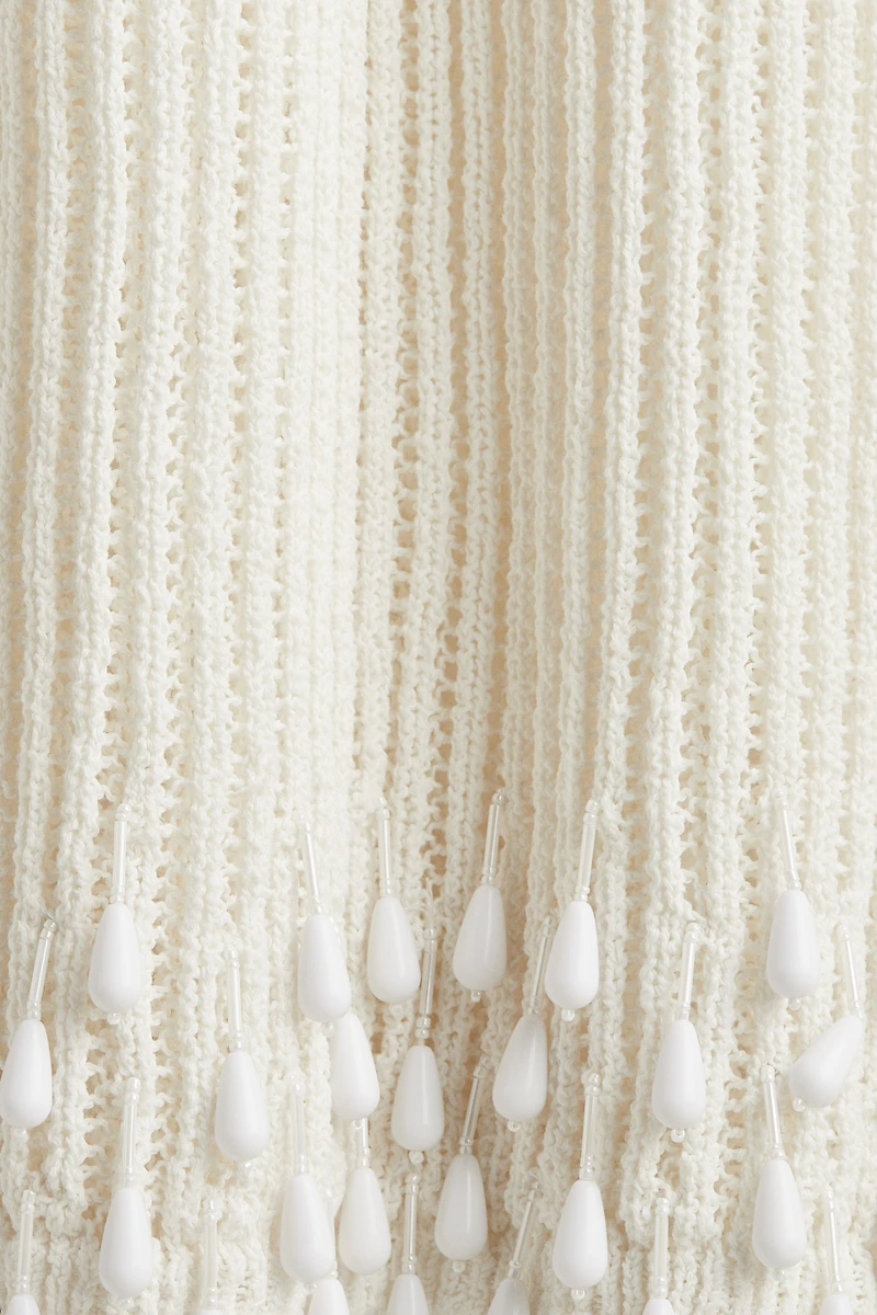 Bead-Embellished Knit Dress